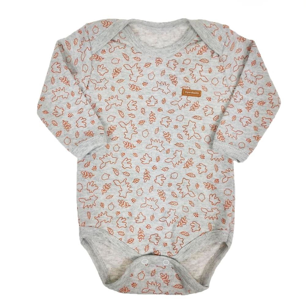 Body-Longo-Mescla-Claro-e-Caramelo-Estampado-Folhas-e-Nozes-M